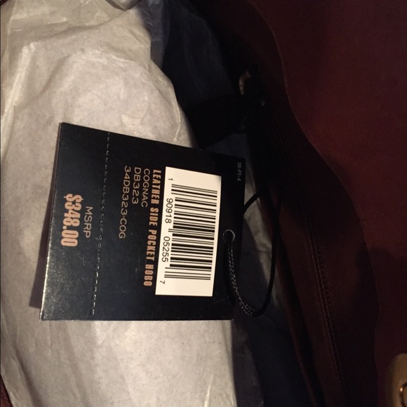 NWT Frye Leather Side Pocket Hobo Bag, Cognac - Picture 6 of 6